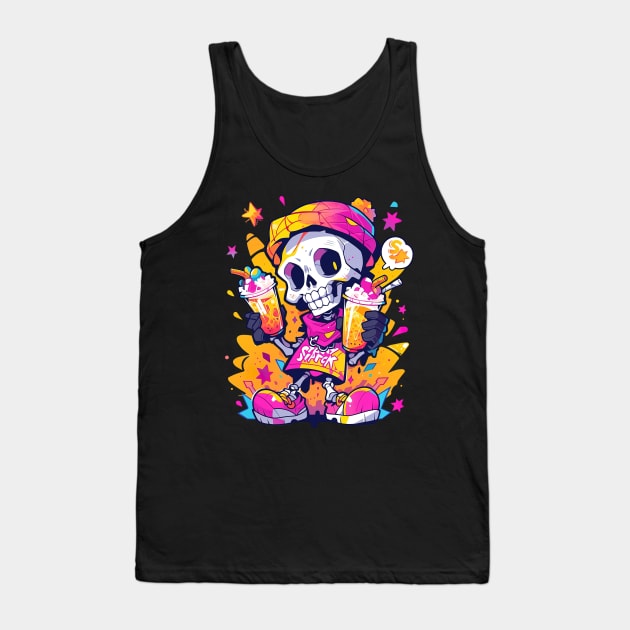 Pastel Party Punk Skeleton Tank Top by The Little Store Of Magic